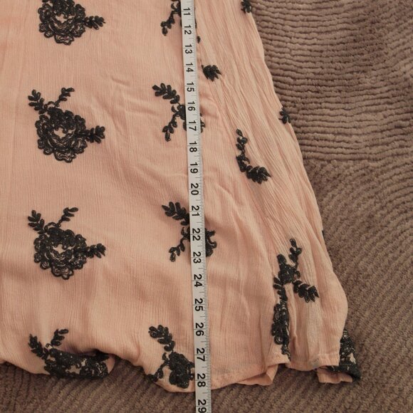 Free People size X-Small Women’s Emma Pink Gray Floral Embroidered Dress - Picture 11 of 13